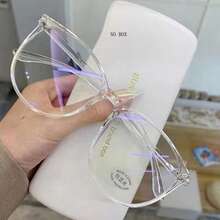 3 Pairs/2 Pairs/1 Pair Fashion Eyeglasses, Transparent Lenses, Unisex, Black, Pink And Clear Frames, Eye Protection And Stylish - Transparent - View 3