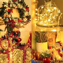 10/20/30 piezas Luces de cadena de alambre de cobre con pilas, longitud de 0.98/1.98/2.98 m, adecuadas para dormitorio, fiesta interior, boda, cumpleaños, manualidades DIY, Día de San Valentín, Pascua, decoración navideña, blanco cálido/blanco/multicolor, baterías no incluidas - Lámpara de alambre de cobre - Ver 5