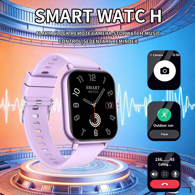 全新升级智能手表，配备可更换马卡龙色表带、多种运动模式、音乐控制、遥控拍照、无线通话、可自定义表盘、180mAh 锂离子电池、1.83 英寸全触控屏，男女皆宜的多功能智能手表 - 查看 7