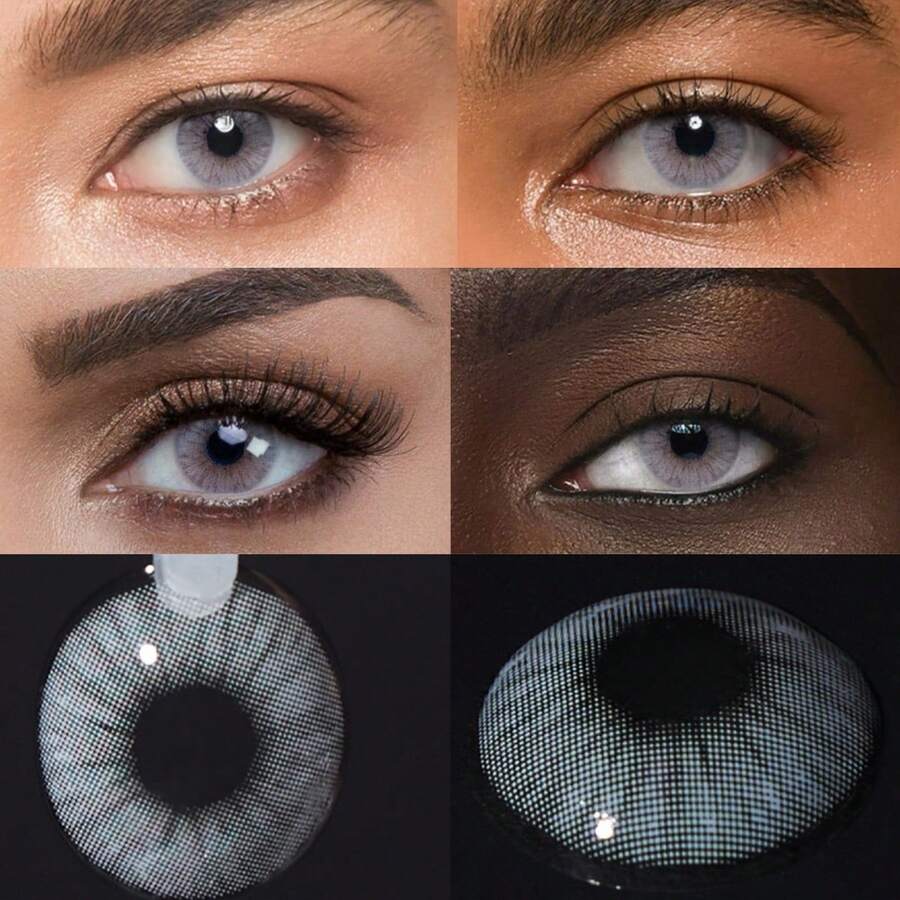 Lalens Lcy 6個月拋棄式灰色隱形眼鏡，直徑14.2mm，基弧8.6mm，小瞳孔，適合淺色和深色眼睛，自然外觀，適合春季、Y2K韓系時尚、生日禮物、派對、學生開學