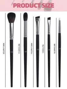 BS-MALL Professional Grade Super Soft Animal Hair Eyeshadow Brush Set, Deluxe Makeup Eyeshadow Brushes - Black - View 6