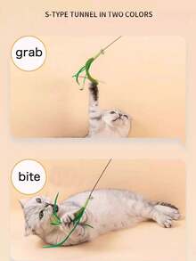 Cat Toy, Dog Tail Grass Stick, Cat Teaser Wand, Self-Entertainment Cat Toy - View 2