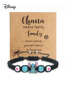 1条可爱卡通史迪奇吊坠编织手链，经典时尚水晶串珠手链，男女皆宜，蓝色史迪奇设计，派对礼物配饰，卡通风格友谊手链，新款奢华女士手链配饰 - 彩色 - 查看 26