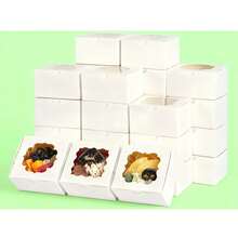 Mini Cajas Con Ventana Para Pasteles Donas Regalos Pan 50 Pz - Blanco - Ver 6