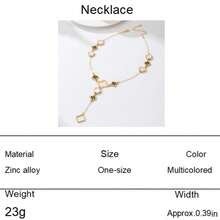 优雅春日流苏花朵吊坠项链，百搭饰品，女士礼物 - 彩色 - 查看 7