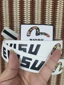 Maneki-Neko Pattern Automatic Buckle Belt, White Faux Leather Casual Versatile Fashion Accessory - White - View 5