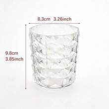 Transparent Diamond-Patterned Water Cup, Acrylic Beverage Cup, Shatterproof And Durable, Diamond-Patterned Cold Drink Cup, Multifunctional Diamond-Patterned Cup With Storage Holder - Clear - View 10
