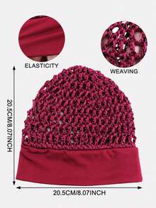 1pc Women's Elastic Wide-Brim Hair Net Sleeping Cap, Hair Care Protective Cover Suitable For Daily Use - Multicolor - View 2