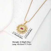 1 chiếc mặt dây chuyền hình mắt quỷ bằng đồng mạ vàng 18k đính đá Zirconia nhiều màu sắc, trang sức cao cấp, thiết kế tối giản, món quà thanh lịch dành cho phụ nữ. - Vàng - Xem 16