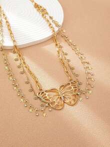 Fashionable Multi-Layer Waist Chain With & Daisy Pendant, Elegant Accessory Women (Excluding Box) - Yellow Gold 2 - View 2