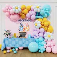 Bộ 141 bóng bay trang trí hình cún con và hoa cúc xanh, thích hợp cho bé gái, các chủ đề bao gồm tiệc sinh nhật "Con 2 tuổi", tiệc cún con, tiệc chủ đề cún con xanh, trò chơi Bingo, trang trí hoa cúc sinh nhật, tạo không khí tiệc tùng tuyệt vời (Hoa cúc hồng và xanh). - Nhiều màu - Xem 4