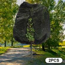 2pcs Large Fruit Tree Netting Bags, Bird Netting Cover With Zipper And Drawstring For Garden Vegetable Bush Protection (Black) - C - View 7