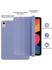 Smart Flip Cover Case For 11-Inch Pad SE (2023), 12.1-Inch Pro (2024), 11-Inch 2 (2025), Auto Wake/Sleep, Solid Color TPU Material, Protective - Purple - View 2