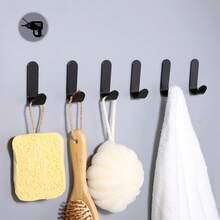 Móc dán tự dính chịu lực cao (8/10 chiếc), móc treo tường bằng nhôm chống thấm nước, không cần khoan, dùng để treo bông tắm, mũ và túi xách trong phòng tắm. - Nhiều màu - Xem 2