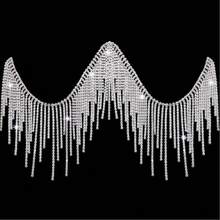 1 yarda Colección de adornos de lujo con flecos de cadena de cristal, lentejuelas y aplicaciones florales de cristal brillante - Flecos, encaje, cadena de cristal, cadena de cristal y ribete de cristal para vestidos de novia, vestidos de noche, vaqueros, disfraces de escenario, ropa de novia, atuendos de graduación, cosplay, moda de festival y accesorios de decoración de ropa DIY - 90 centímetros - Ver 12