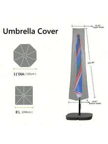 Outdoor Parasol Cover, Rainproof, Windproof, Straight Umbrella Cover, Parasol Cover - Black - View 6