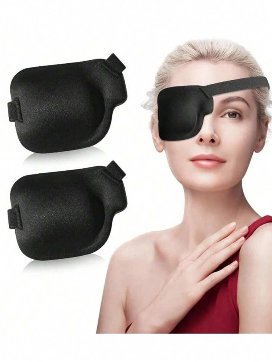 1 chiếc mặt nạ che mắt một mắt màu đen, thiết kế 3D ôm sát không gây áp lực, phù hợp với đường viền mắt, độ co giãn có thể điều chỉnh, phù hợp cho người lớn, có thể giặt, dùng được cho người bị nhược thị, đeo thoải mái, dây đeo đàn hồi, thiết kế tối giản. - Nhiều màu - Xem 1