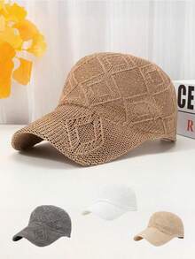 亮片弯檐帽，女士百搭休闲遮阳帽，手动调节尺寸，适合成人及10岁以上儿童，适合景区、户外露营、钓鱼等场合。 - 黑色 - 查看 4