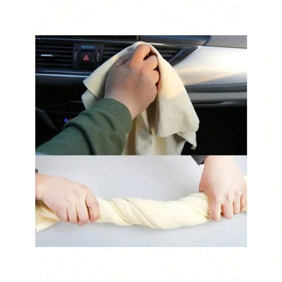 Natural Deerskin Car Washing Towel, Super Absorbent Car & Home Window Glass Cleaning Cloth, Quick Drying New Car Wash Towel - 40*50 - View 1