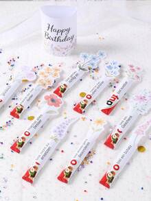 23张野花图案巧克力包装纸，春季野花风格礼品包装纸，巧克力糖果包装用品，野花主题生日派对装饰，春季野花主题生日派对装饰，巧克力糖果礼品包装，适用于婚礼、生日、婴儿派对、母亲节、生日派对用品、生日礼物、派对回礼 - 野花 - 查看 5