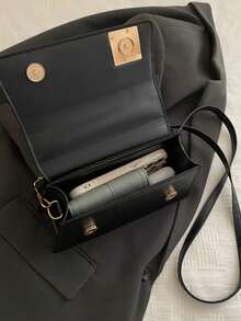 Fashionable Minimalist Versatile Square Shoulder Crossbody Handbag, Unique Design For Women - Black - View 9