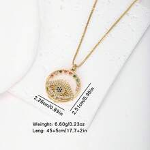 1 chiếc mặt dây chuyền hình mắt quỷ bằng đồng mạ vàng 18k đính đá Zirconia nhiều màu sắc, trang sức cao cấp, thiết kế tối giản, món quà thanh lịch dành cho phụ nữ. - Vàng - Xem 15