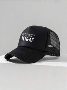 1pc Fashion Sponge Cap Letter Printing Adult Truck Driver Hat Baseball Hat Fishing Hat Funny Gift Hat For Men And Women Spring And Summer - Multicolor - View 3