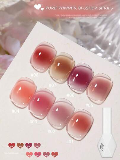 MISS SHAKA 10毫升春夏美甲凝胶指甲油，正品浅粉金红色，2026流行美白透明裸粉色沙龙级凝胶指甲油，DIY家用美甲用品