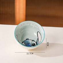 Disney Vajilla de cerámica con diseño de Stitch, cuencos de arroz para el hogar, juego de cuencos y platos de alta calidad, set de regalo - Multicolor - Ver 11