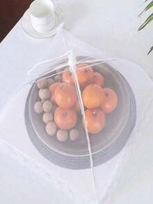 一件套，白色防蝇蔬菜罩，可折叠网状食物罩，防蚊餐桌罩，家用餐桌罩，大号可折叠食物罩，厨房和户外露营防蝇网，食物罩，家用蔬菜罩，餐桌罩，遮阳罩，家用餐桌罩，防蝇网 - 彩色 - 查看 4