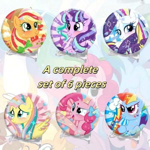 6 pezzi Spilla a forma di nuvola di My Little Pony con laser - Stile cartoni animati carino! Perfetto per decorare il look quotidiano, ottimo regalo per il ritorno a scuola, la laurea, le feste di compleanno e gli amici!