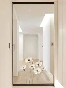 1 pieza Adhesivo de pared de flores silvestres minimalista, adecuado para decorar la sala de estar, el dormitorio, el baño, el armario, la ventana, autoadhesivo y removible - 1PC - Ver 6