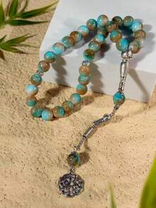 1串33颗10毫米中国结吊坠念珠，奢华时尚手链，适合斋月、开斋节、圣诞节礼物 - 彩色 - 查看 7