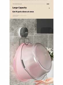 1pc Suction Cup Sink Hanging Hook, Bathroom Basin Storage Rack, Toilet Shelf, Drill-Free Household Hanging Basin - Multicolor - View 6