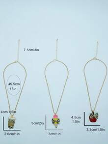 1件装返校及毕业季铅笔蝴蝶吊坠项链，INS风格设计，教师节元素，女士款 - 項鍊 - 查看 2