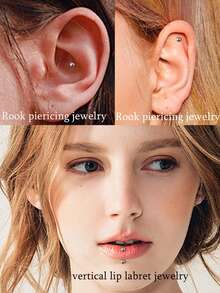 16Pcs Dainty Aesthetic Eyebrow Piercing Jewelry Set With Zirconia Charms For Women Daily Wear & Holiday Gift - Multiple Styles - View 2