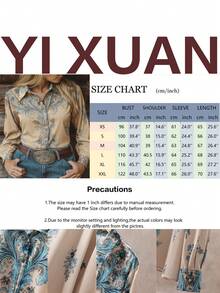 Áo sơ mi dài tay mùa hè thanh lịch kiểu phương Tây cổ điển in họa tiết Bohemian dành cho nữ; Áo sơ mi nữ thanh lịch, giản dị và thời trang theo phong cách Bohemian. - Màu Khaki - Xem 6