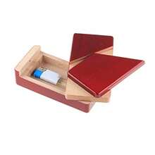 Gift Card Money Holder Puzzle Gift Case Box Big Secret Opening Impossible Box Puzzle Handmade 3D Brain Teaser Puzzle Magic Wooden Mysterious Gift Box Cube Game IQ Toys By AHYUAN Natural - 紅色 - 查看 2