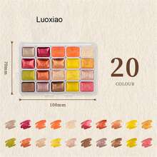 20/24色金属水彩颜料套装，全新便携盒装，含珠光固体水彩颜料，艺术绘画用品 - 套裝 - 查看 9