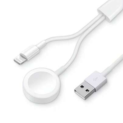 2-In-1 Magnetic Fast Charging Cable Compatible With IWatch Series 11/SE 3/Ultra 3/9/8/7/6/SE/SE2/5/4/3/2/1 And 14/13/12/11/XS/XR/8/7/6/Pro/Max/Plus/Mini, Series