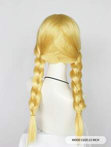 Blonde Double Braid Princess Wig, Heat Resistant Synthetic Hairpiece For Cosplay & Fairy Tale Party - Yellow - View 6