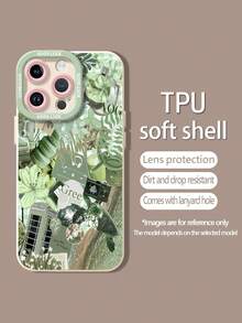 Estuche para teléfono con collage de naturaleza verde Compatible con estuches para teléfonos ,  17,  16 Pro Max,  15 Pro Max,  13 y  12 Estuche para teléfono elegante y a prueba de golpes Un gran regalo para familiares, amigos, seres queridos, novios, novias y para Pascua - Blanco antiguo - Ver 5