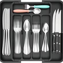 1pc Adjustable Silver Cutlery Organizer Box, Expandable Silverware Tray For Kitchen And Dining Room, Holds Spoons, Forks, Knives And Spreaders - Multicolor - View 3