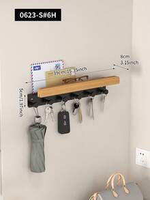 1pc Wall Mounted Key Holder, No Drilling Required, With 6/8/10 Hooks - Mail Organizer And Key Rack, Suitable For Entryway, Kitchen, Bathroom, Living Room, Hallway, Office, Wall Hooks - Multicolor - View 15