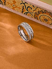 Anillo individual para mujer - Plateado - Ver 4