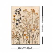 1幅带框/不带框波西米亚风格植物花卉复古帆布海报，干花花束墙面艺术印刷品，农舍风格装饰，适用于公寓、客厅、卧室、现代家居 - A - 查看 12