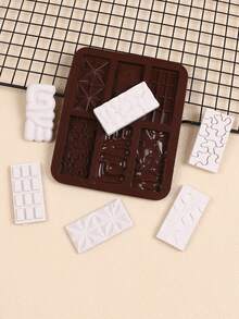 1 pieza Molde de barra de chocolate de silicona 6 en 1, molde de silicona apto para hacer derretidos de cera, barras de proteínas y barras de energía caseras antiadherentes - Multicolor - Ver 6