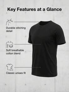 Printed Short-Sleeved T-Shirts For Men - Black - View 7