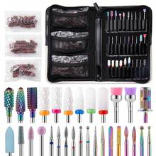 Bộ 33 mũi khoan móng tay kèm đai mài, kiểu Nga, gốm, cacbua vonfram, đầu mài móng hỗn hợp, dụng cụ làm móng trước khi mài, loại bỏ lớp biểu bì, tẩy sơn móng tay, gỡ đá trang trí, bộ dụng cụ làm móng hoàn chỉnh - Nhiều màu - Xem 3