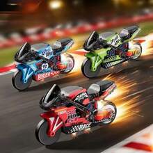 locomotoraíble simulada, juguete de carreras de motos con efectos especiales geniales, juego de carreras de mesa, regalos con dijes LOAZ - color aleatorio 1 pieza - Ver 2